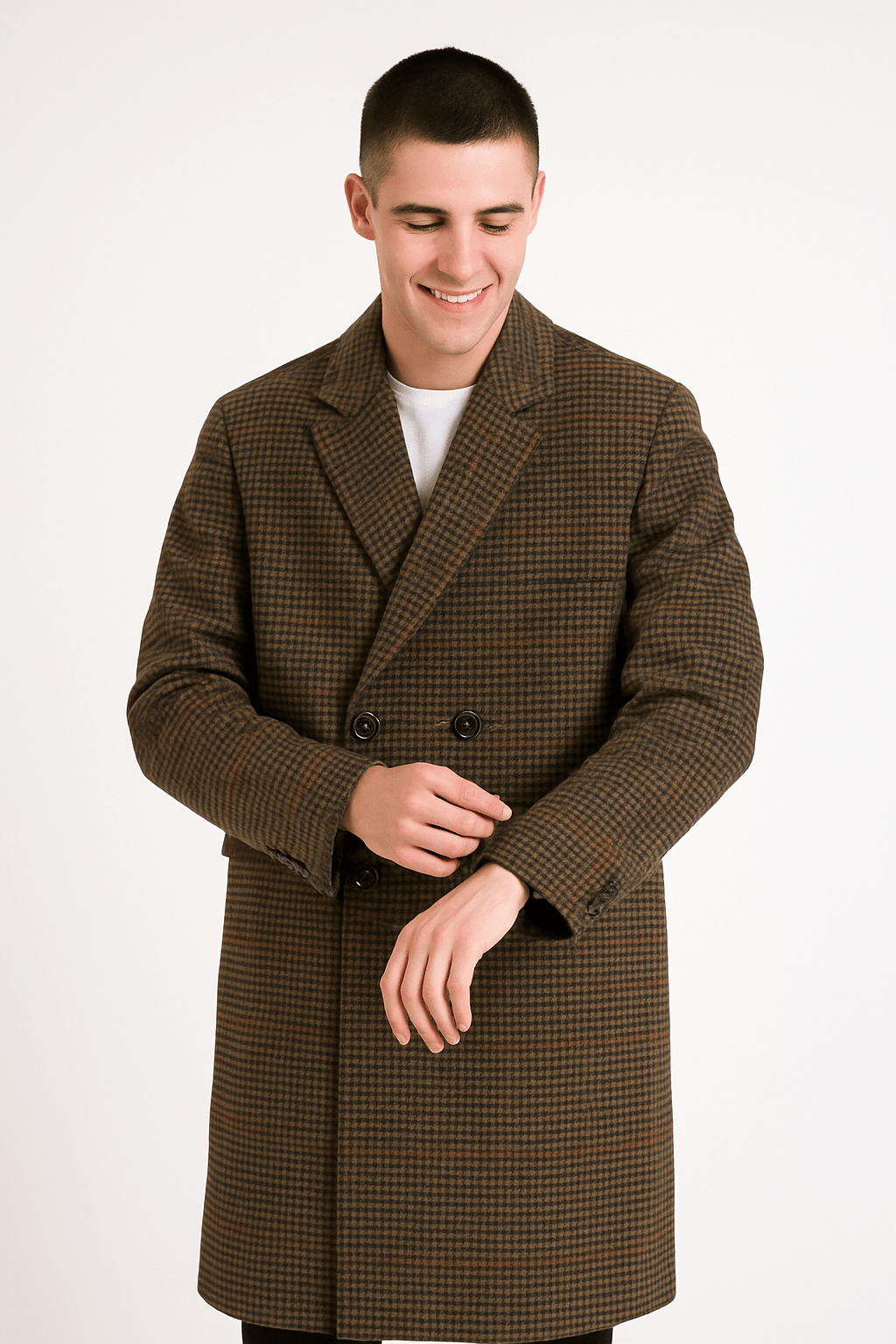 Caleb | Eleganter Karomantel für Herren Winter