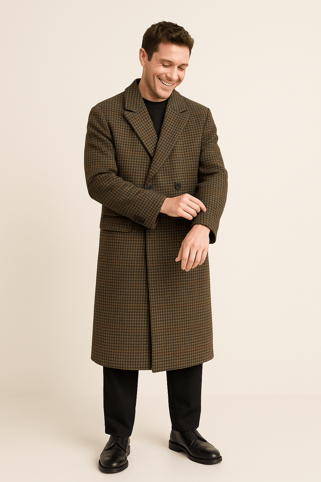 Caleb | Eleganter Karomantel für Herren Winter