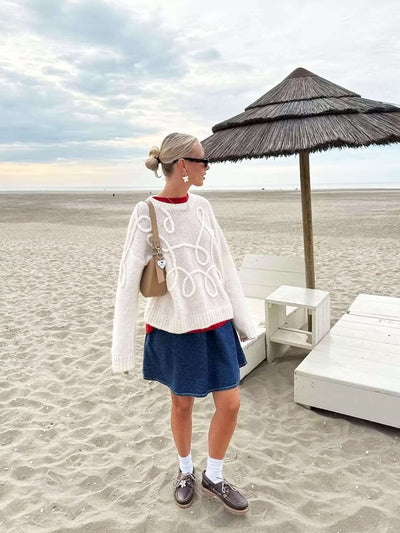 Catherine | Eleganter Wollpullover für Damen warm langarm