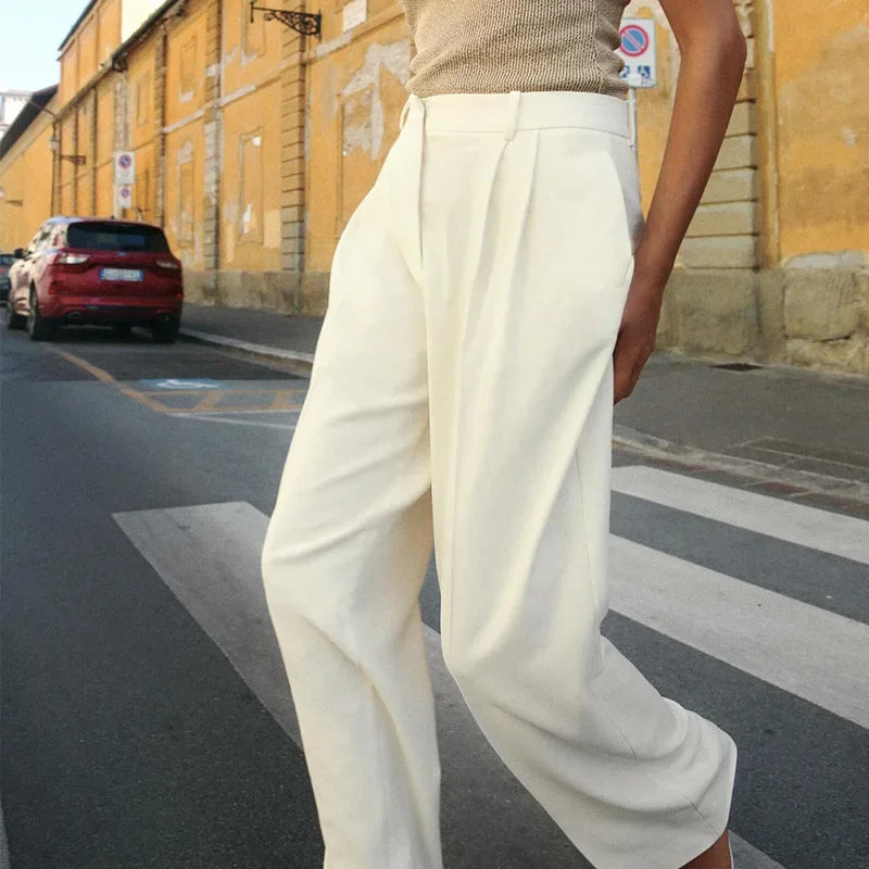 Clara | Elegante Hochbundhose für Damen weit