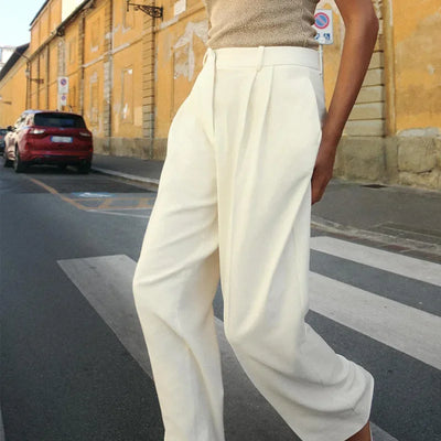 Clara | Elegante Hochbundhose für Damen weit