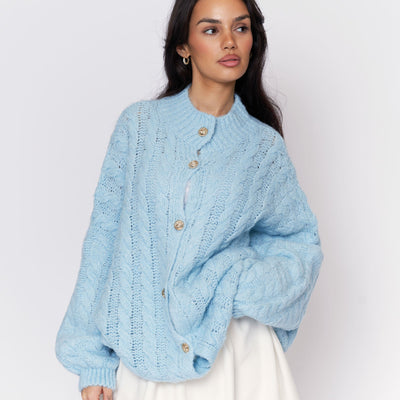 Clara | Elegante Strickjacke für Damen Oversize Zopfmuster