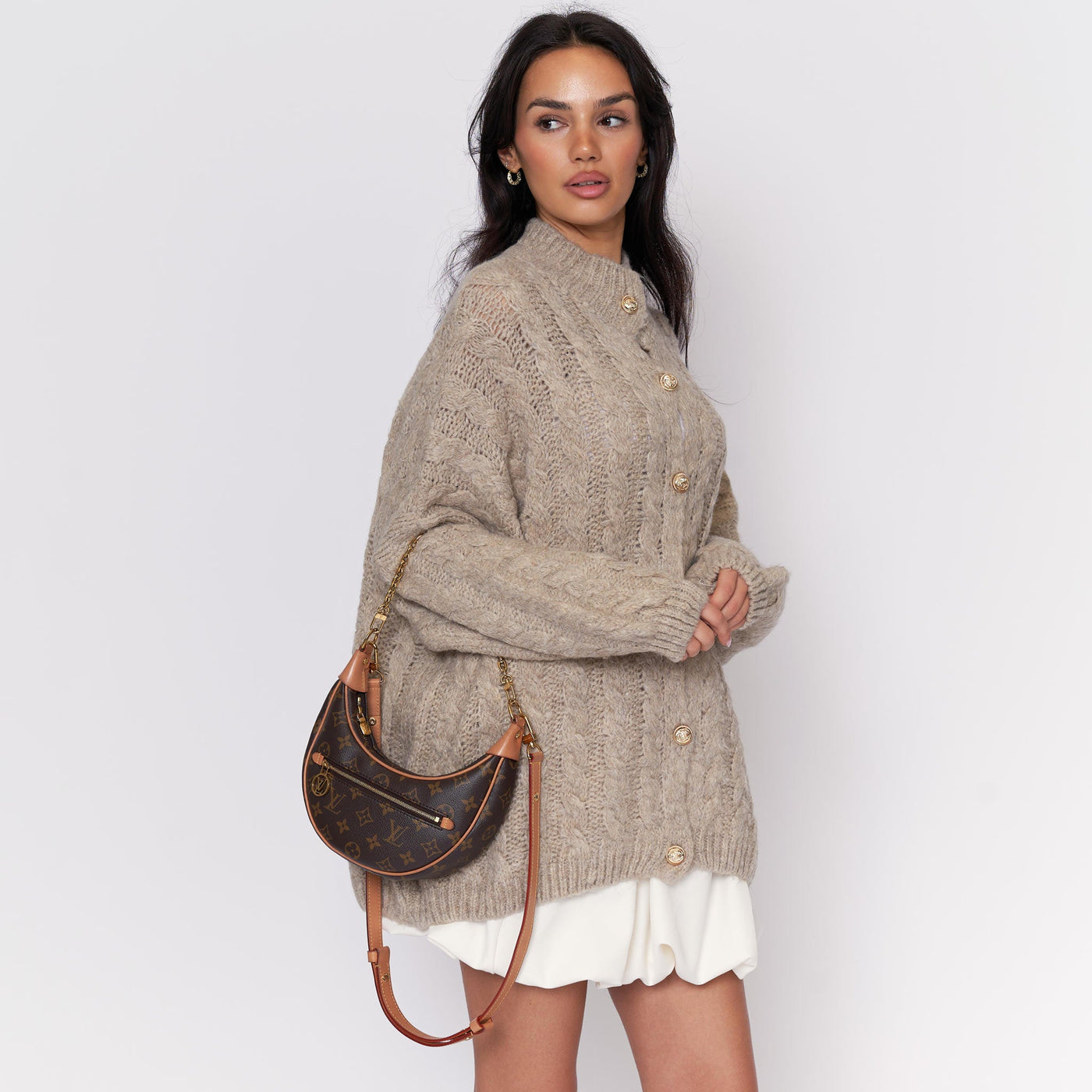 Clara | Elegante Strickjacke für Damen Oversize Zopfmuster