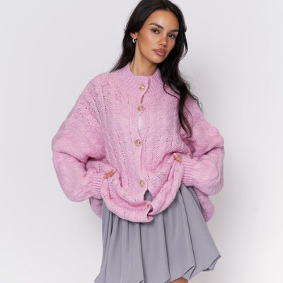 Clara | Elegante Strickjacke für Damen Oversize Zopfmuster