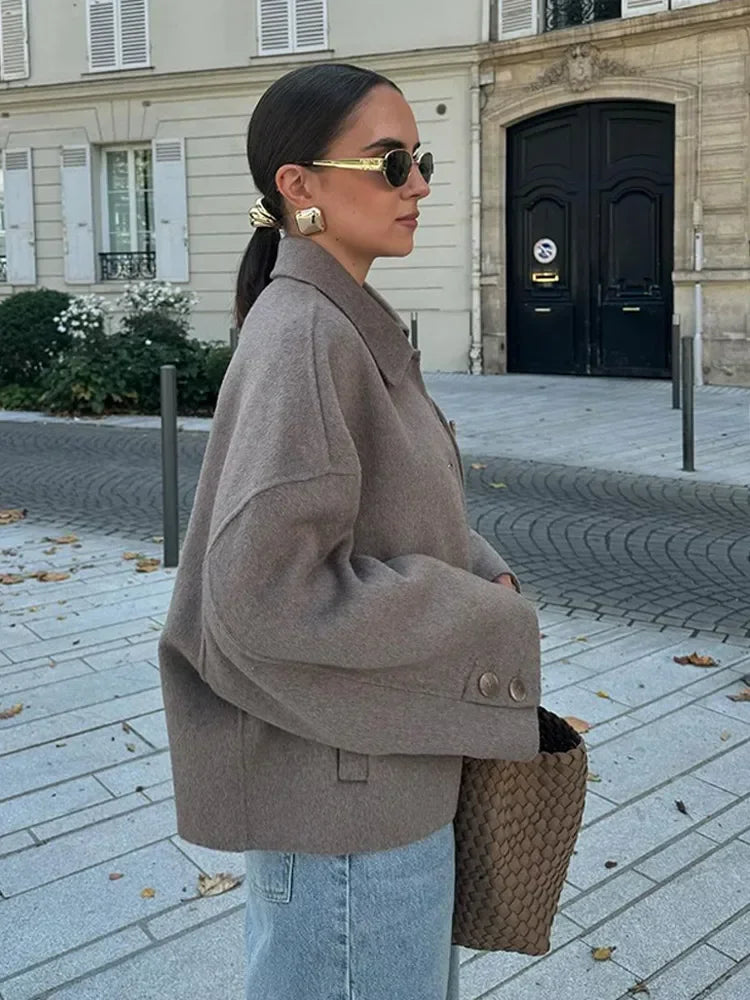 Clara | Elegante Wolljacke für Damen Herbst langarm