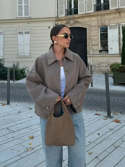 Clara | Elegante Wolljacke für Damen Herbst langarm