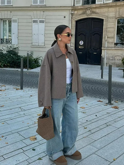 Clara | Elegante Wolljacke für Damen Herbst langarm