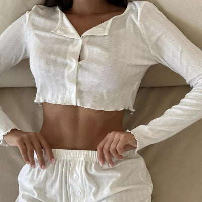 Clara | Eleganter Baumwollpyjama für Damen lang 4