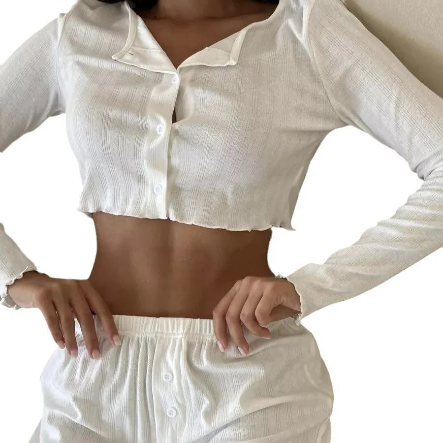 Clara | Eleganter Baumwollpyjama für Damen lang 5