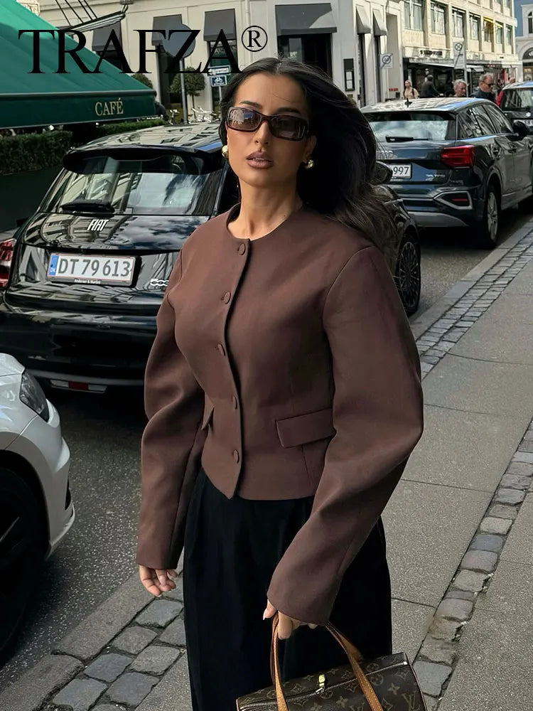 Clara | Eleganter Blazer Damen Beige für Herbst