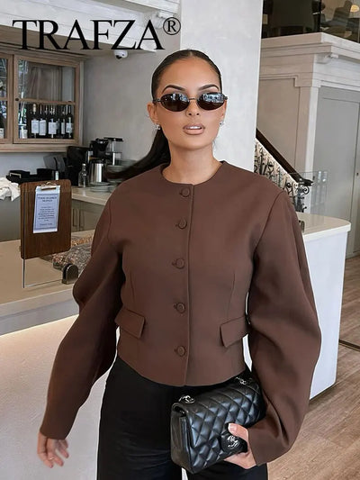 Clara | Eleganter Blazer Damen Beige für Herbst