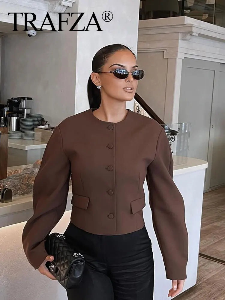 Clara | Eleganter Blazer Damen Beige für Herbst