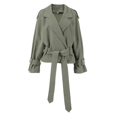 Clara | Eleganter Gürtelmantel für Damen Herbst kurz 4