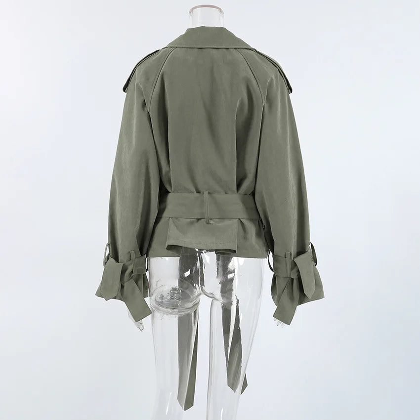 Clara | Eleganter Gürtelmantel für Damen Herbst kurz 5