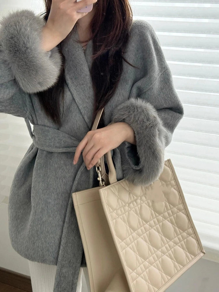 Clara | Eleganter Wollmantel für Damen Winter beige 5