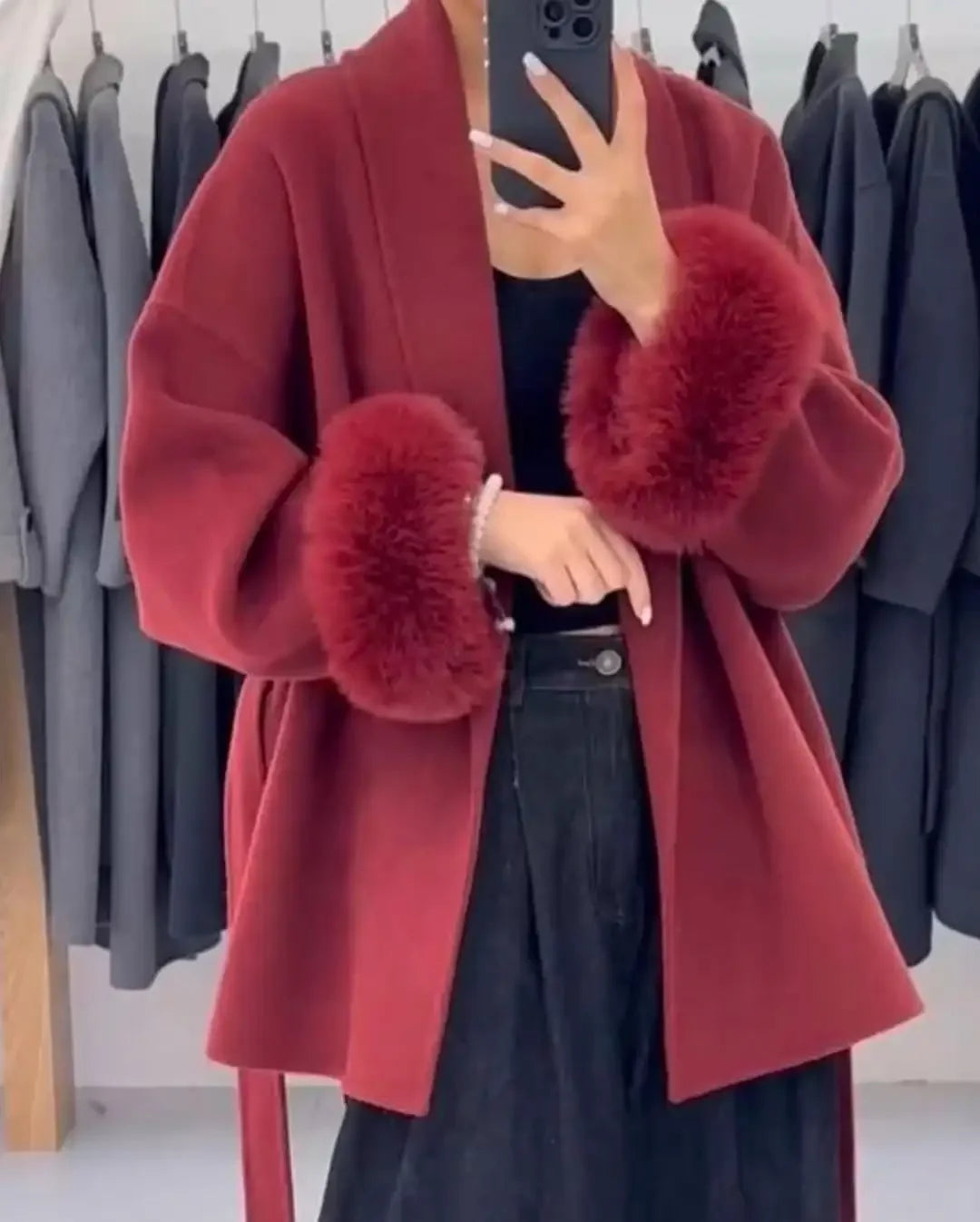 Clara | Eleganter Wollmantel für Damen Winter beige 7