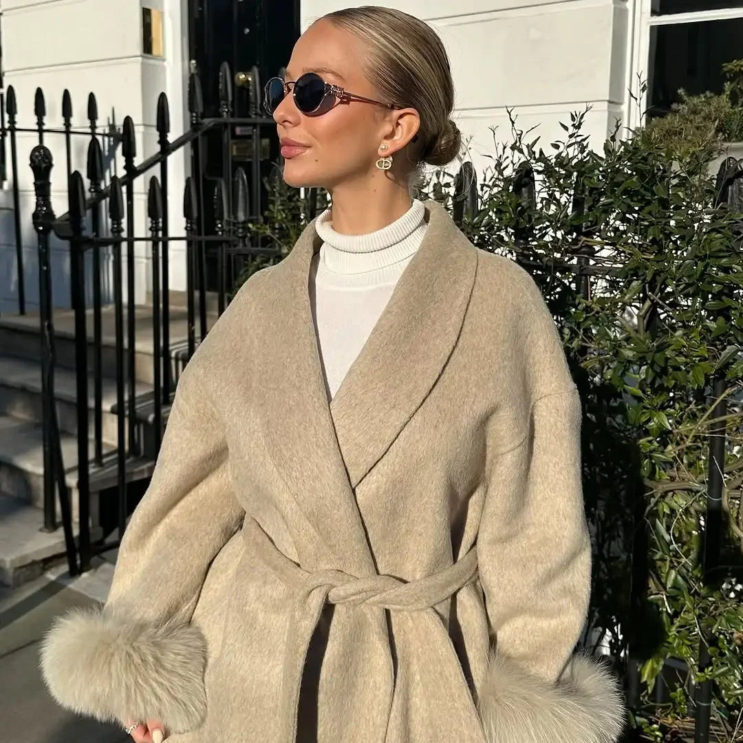 Clara | Eleganter Wollmantel für Damen Winter beige 9