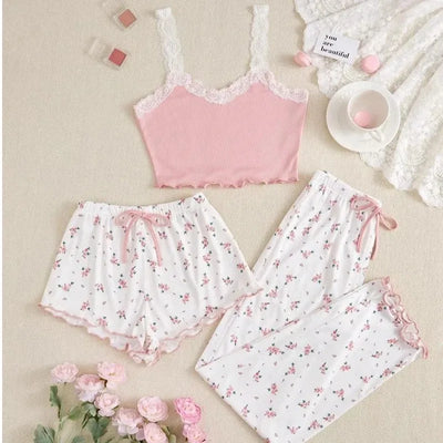 Clara | Elegantes Pyjama-Set für Damen kurz mit Spitze 6