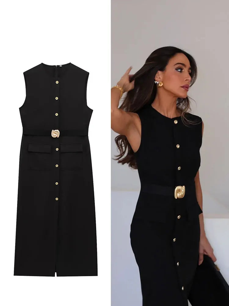 Clara | Elegantes Schwarzes Kleid für Damen Sommer