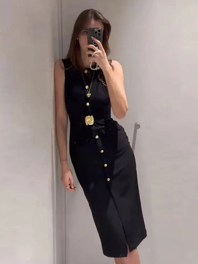 Clara | Elegantes Schwarzes Kleid für Damen Sommer