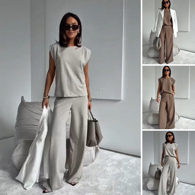 Clara | Elegantes Set aus T-Shirt und Hosen für Damen