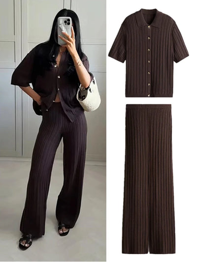 Clara | Elegantes Strickset Damen für Herbst bequem 0