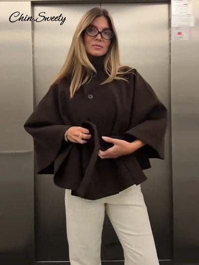 Clara | Elegantes Wollcape für Damen Herbst