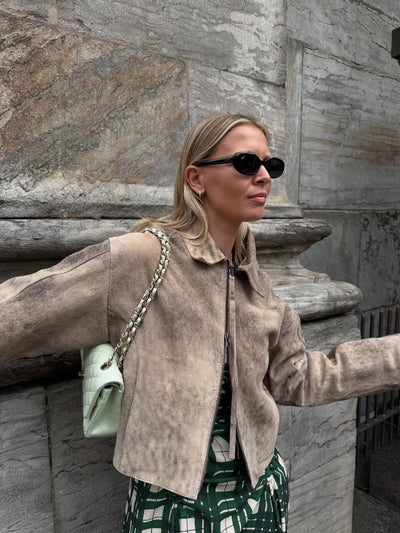 Clara | Lässige Kurzjacke aus PU-Leder für Damen Herbst