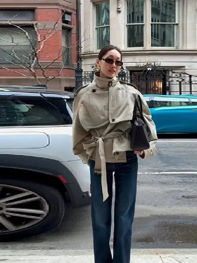 Clara | Stilvoller Trenchcoat für Damen schwarz lang