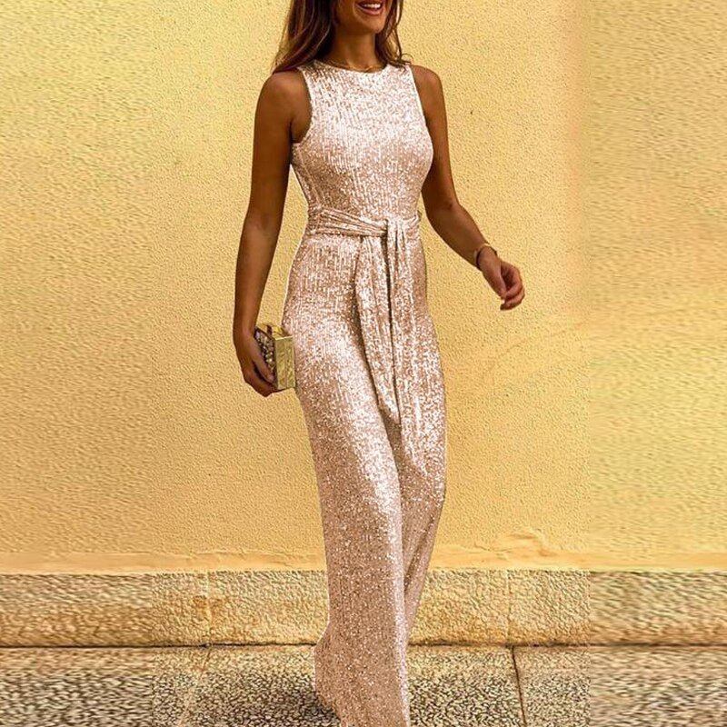 ALICIA | Ärmelloser Jumpsuit mit weitem Bein