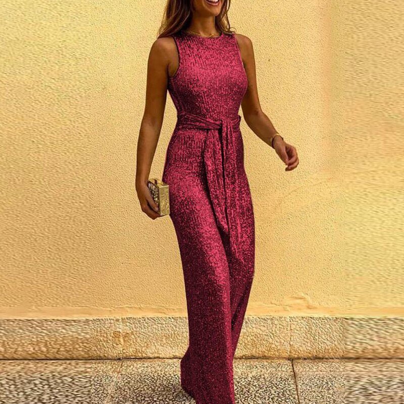 ALICIA | Ärmelloser Jumpsuit mit weitem Bein