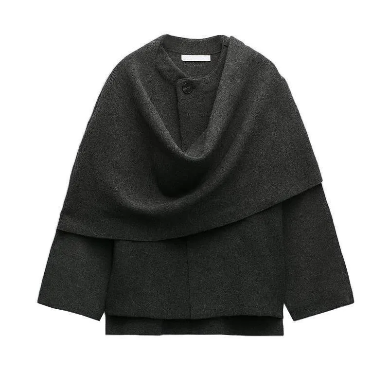 CLAIRE Cape-Mantel mit Asymmetrischem Design – Luxuriös & Warm