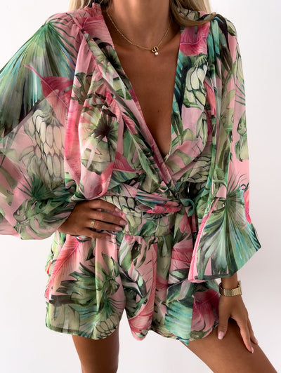 FLORA | Sommer Overall mit Wickeldesign