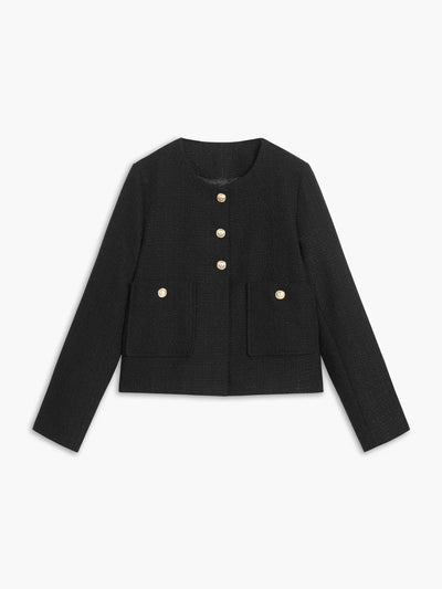 EMILIA Tweed Blazer mit Goldknöpfen – Tailliert & Hochwertig