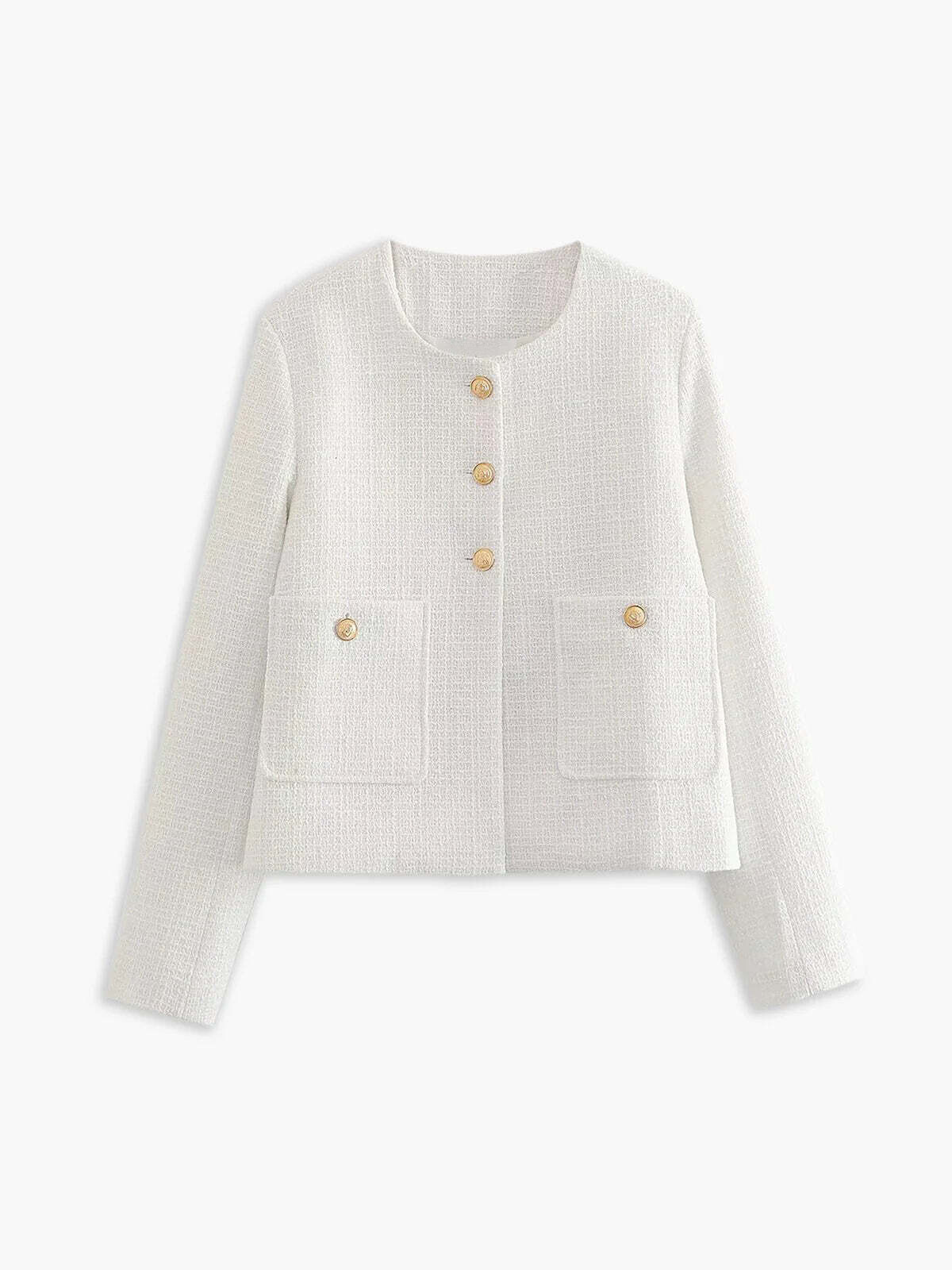 EMILIA Tweed Blazer mit Goldknöpfen – Tailliert & Hochwertig