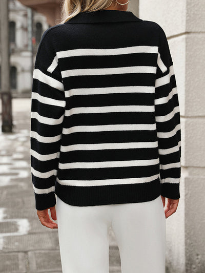 Norah V-Ausschnitt Pullover aus Rippstrick – Nachhaltig