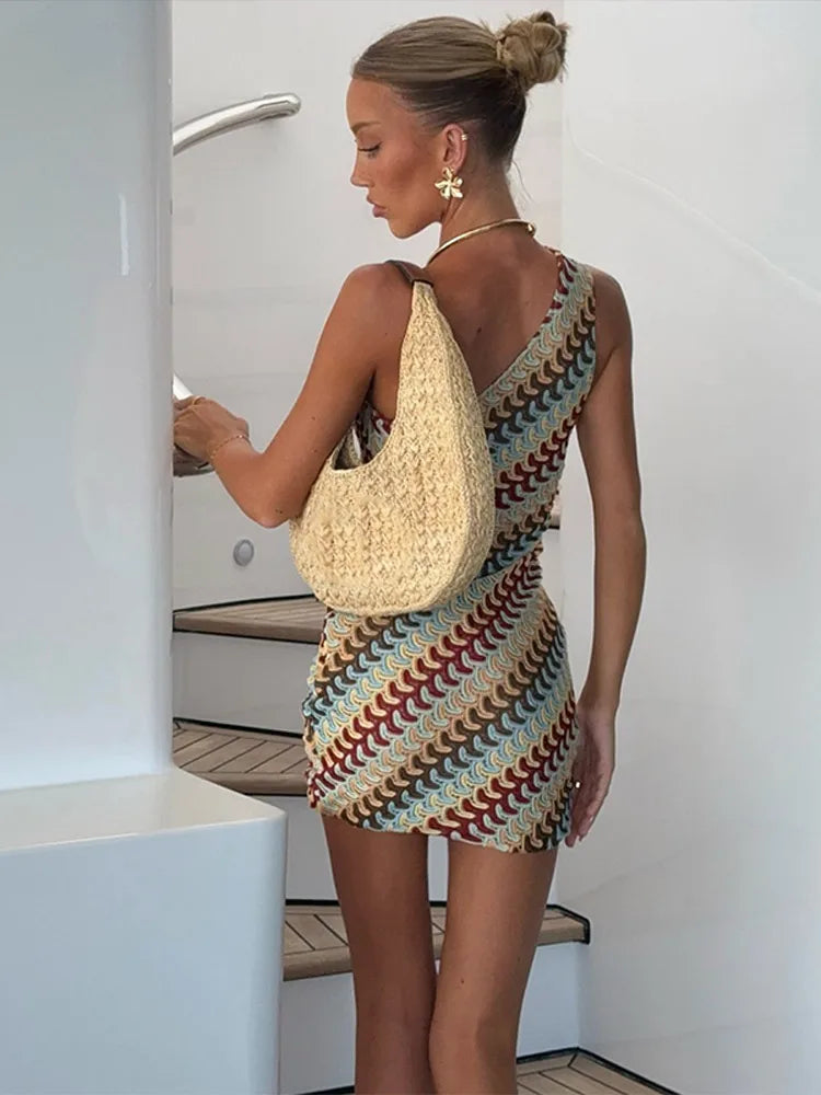 KIANNA ONE-SHOULDER MINIKLEID