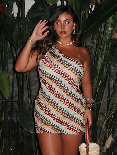 KIANNA ONE-SHOULDER MINIKLEID