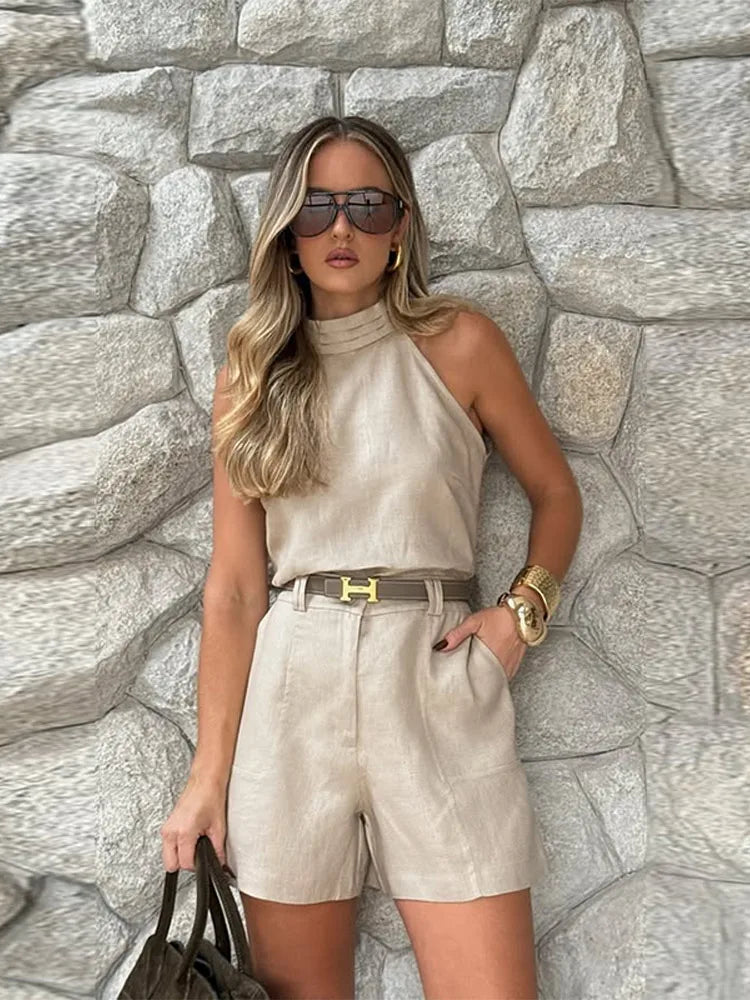 LINA Leinen-Set mit Shorts & Top