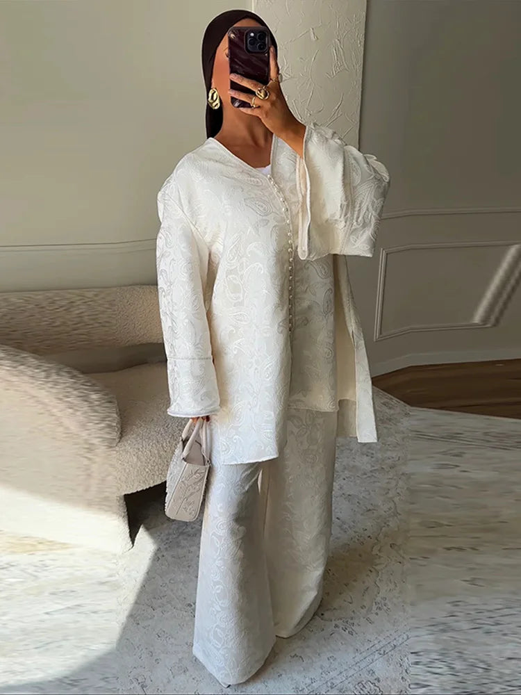 JANELLE | Damenanzug Jacquard Zweiteiler