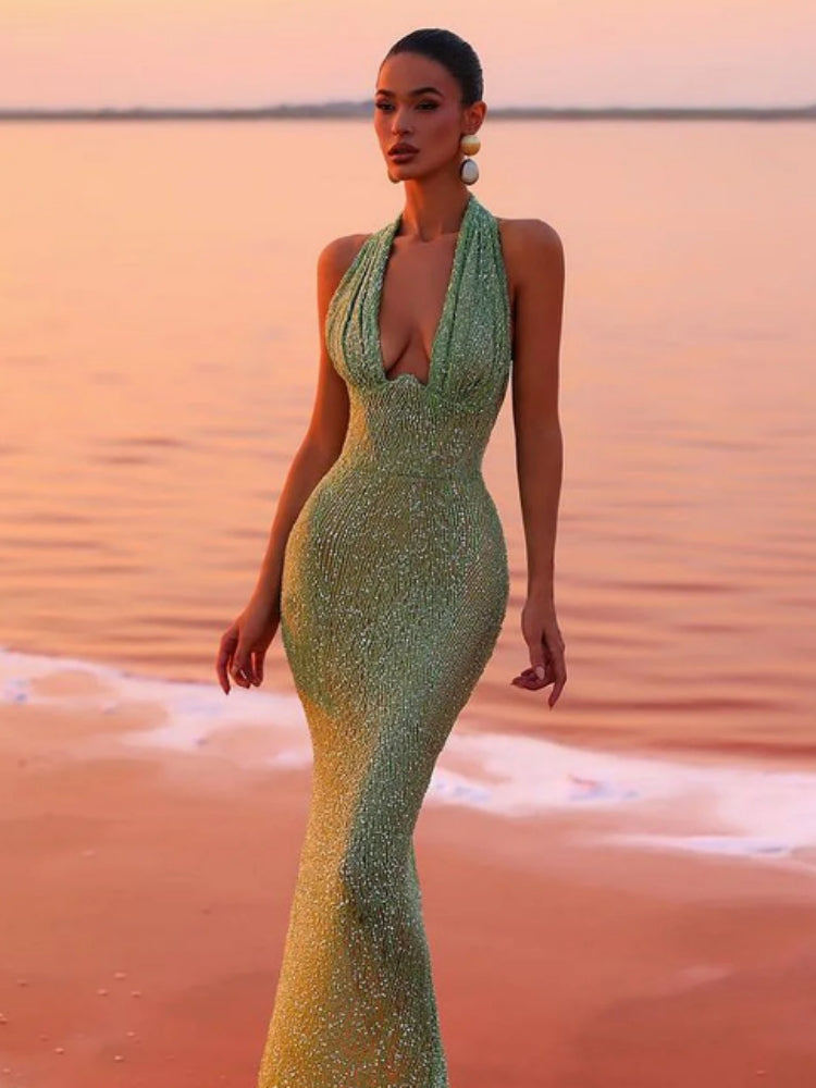 Valeria Elegantes Halterneck-Kleid
