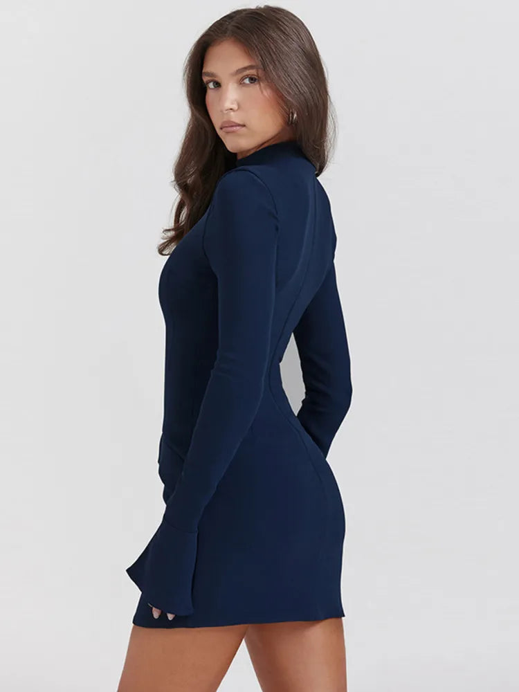 YARA – SLIM-FIT KLEID DAMEN IN KÖNIGSBLAU