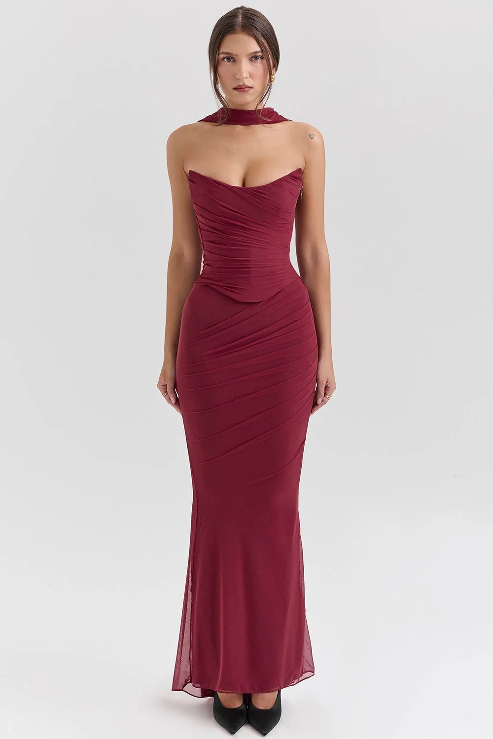 AURÉLIE  Maxi-Kleid mit Raffungen & Strapless