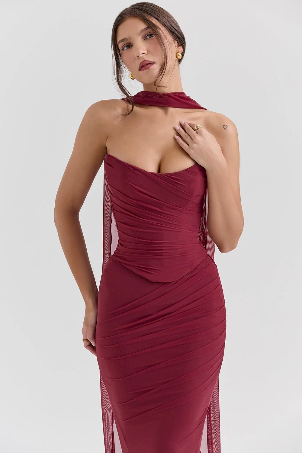 AURÉLIE  Maxi-Kleid mit Raffungen & Strapless