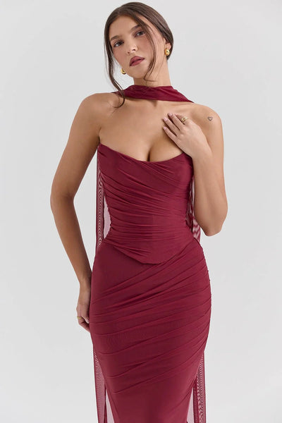 AURÉLIE  Maxi-Kleid mit Raffungen & Strapless