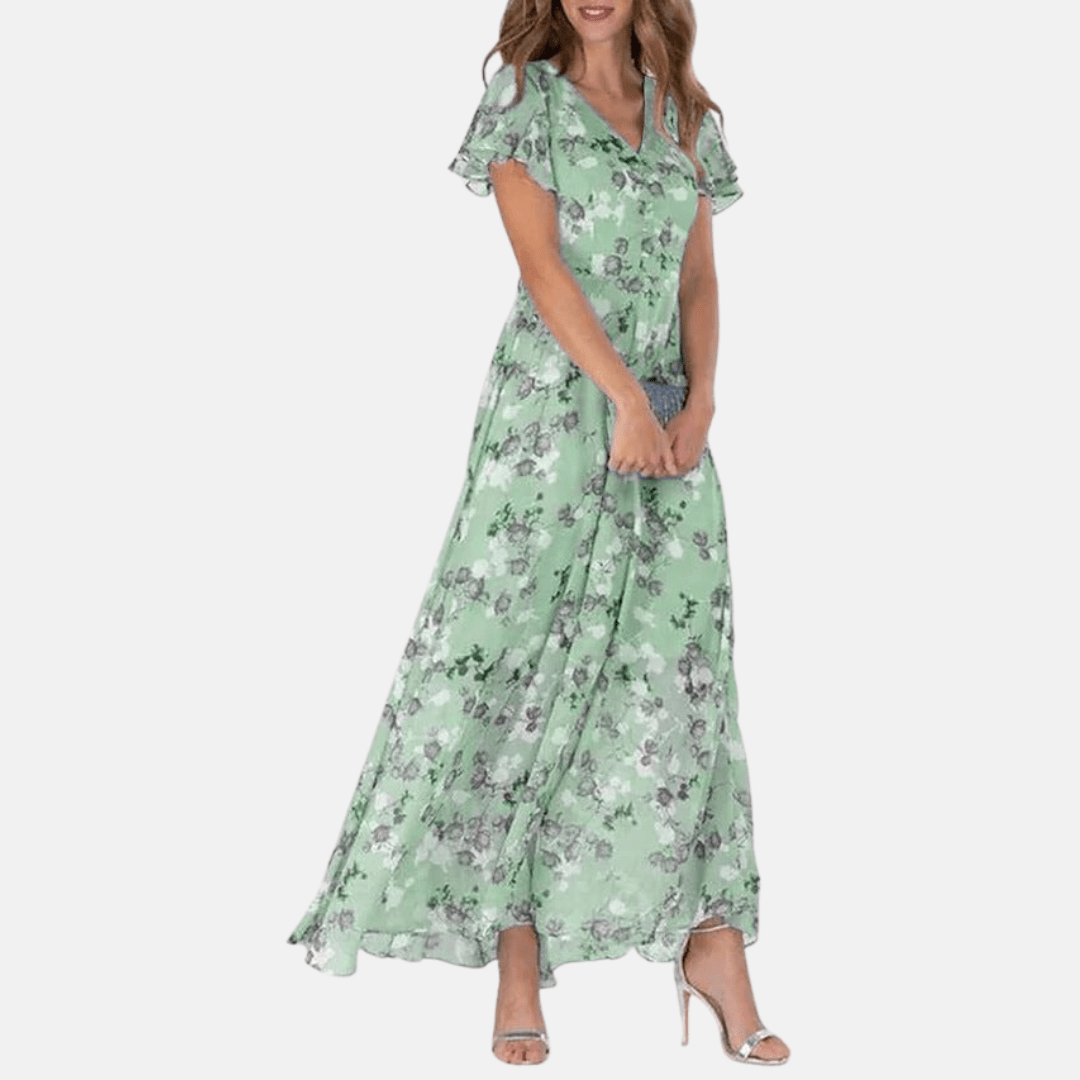 Elina | Elegantes A-Linien-Kleid für Damen Blumenmuster