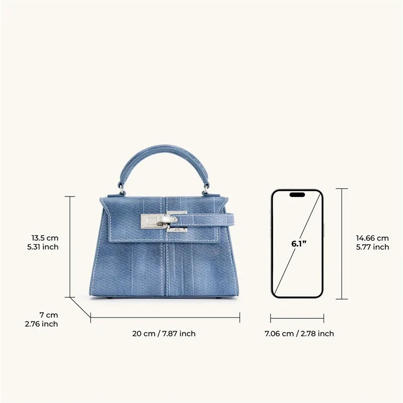 Elise | Elegante Denim-Handtasche für Damen klein