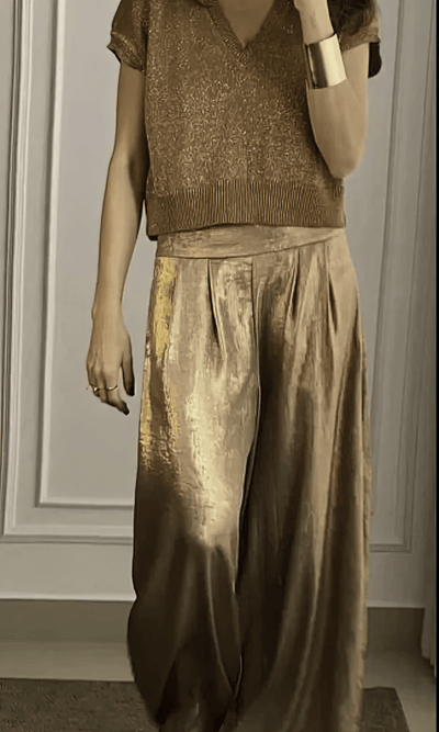 Felicia | Elegantes Metallic Set für Damen Casual