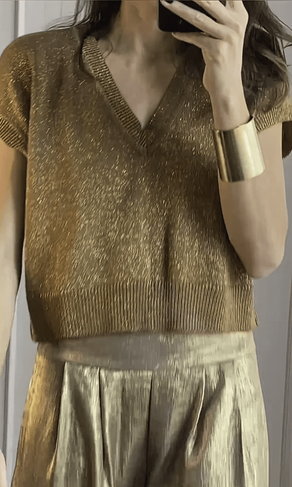 Felicia | Elegantes Metallic Set für Damen Casual