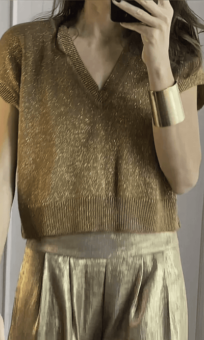 Felicia | Elegantes Metallic Set für Damen Casual